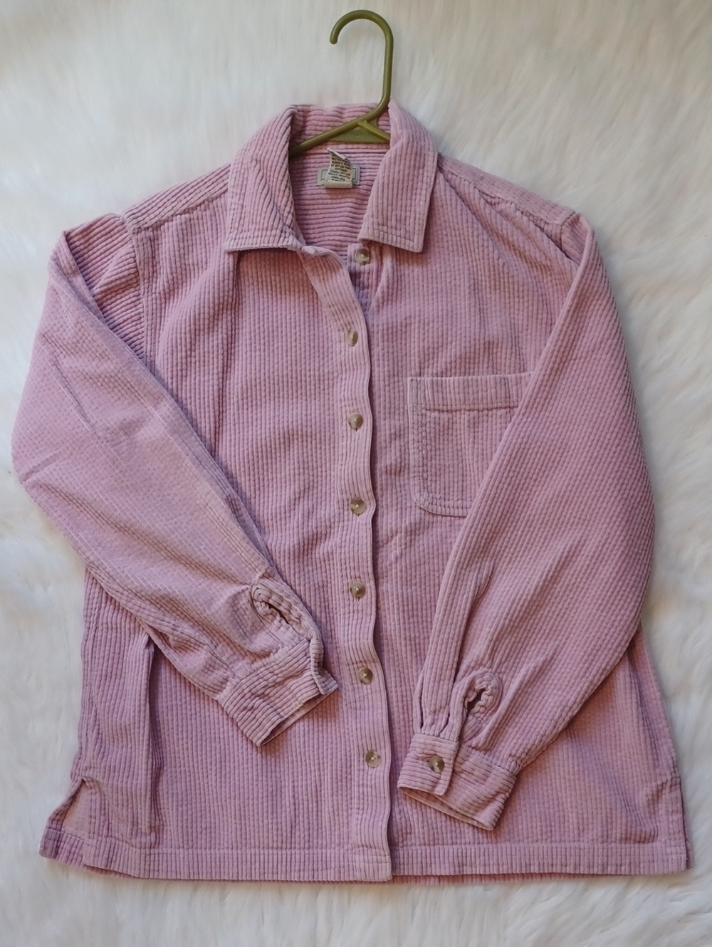L.L Bean Corduroy Shirt. Womans Small Regular. Bubble Gum Pink.
